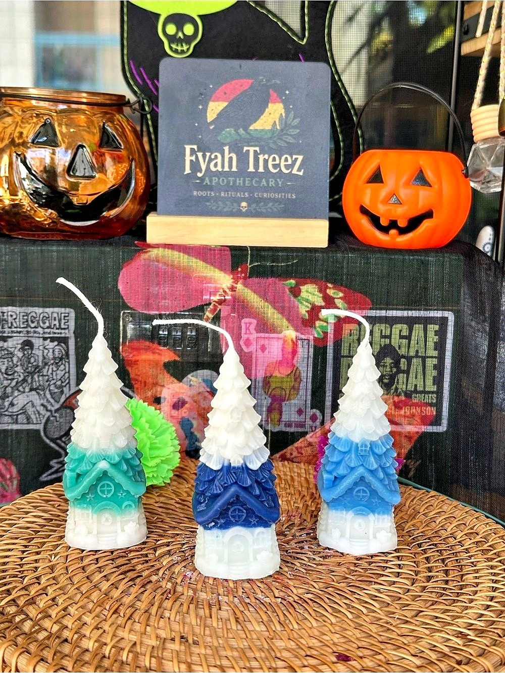Winter Treehouse Candle Trio – Shades of Blue